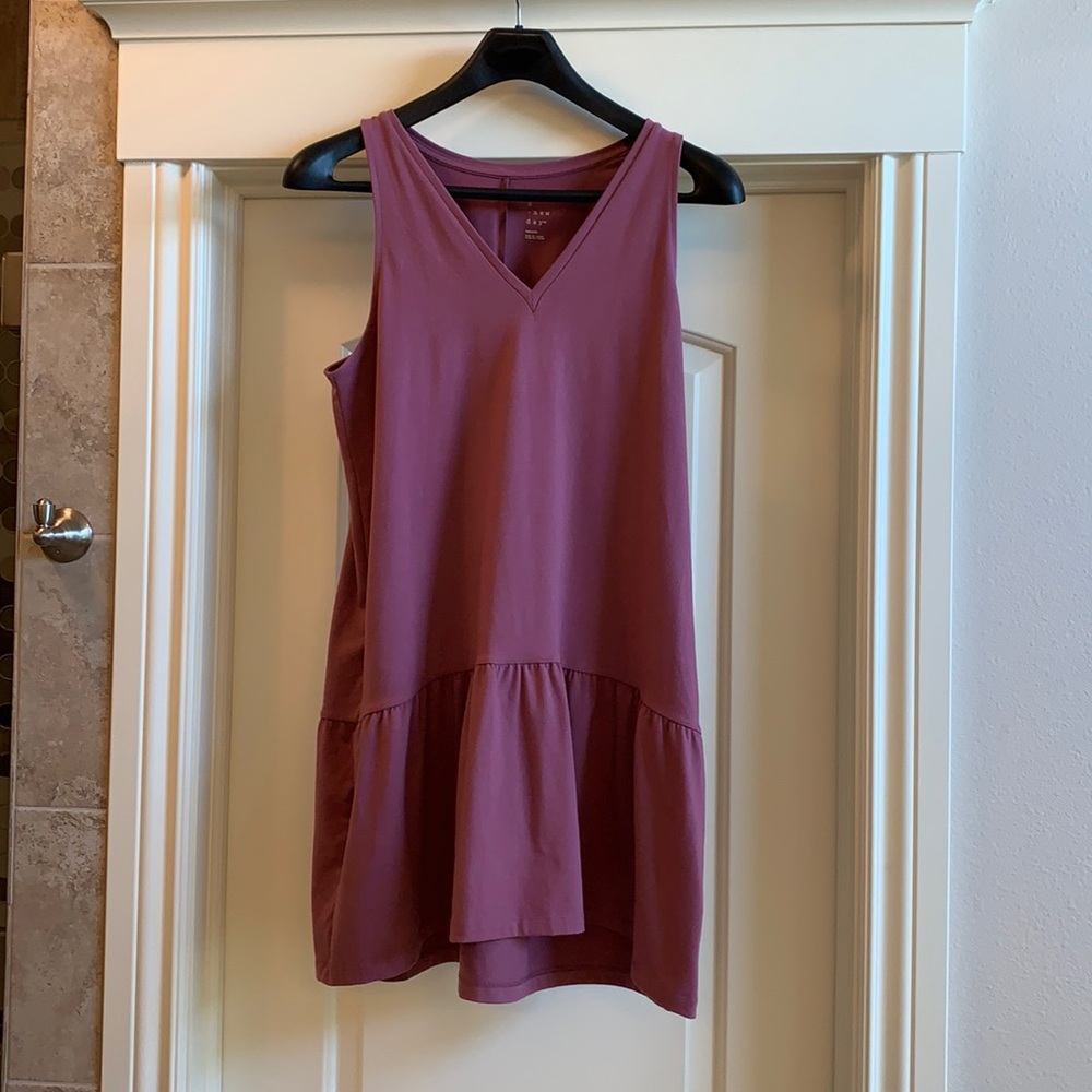 A New Day Mauve Shift Dress with Ruffle Hem